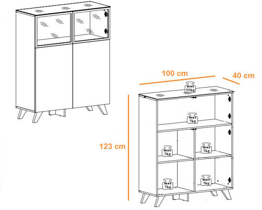 dimension et détail du petit buffet scandinave